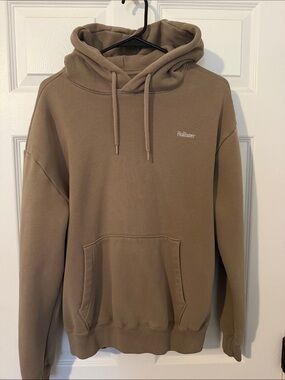 Hollister Men's Taupe Pullover Hoodie